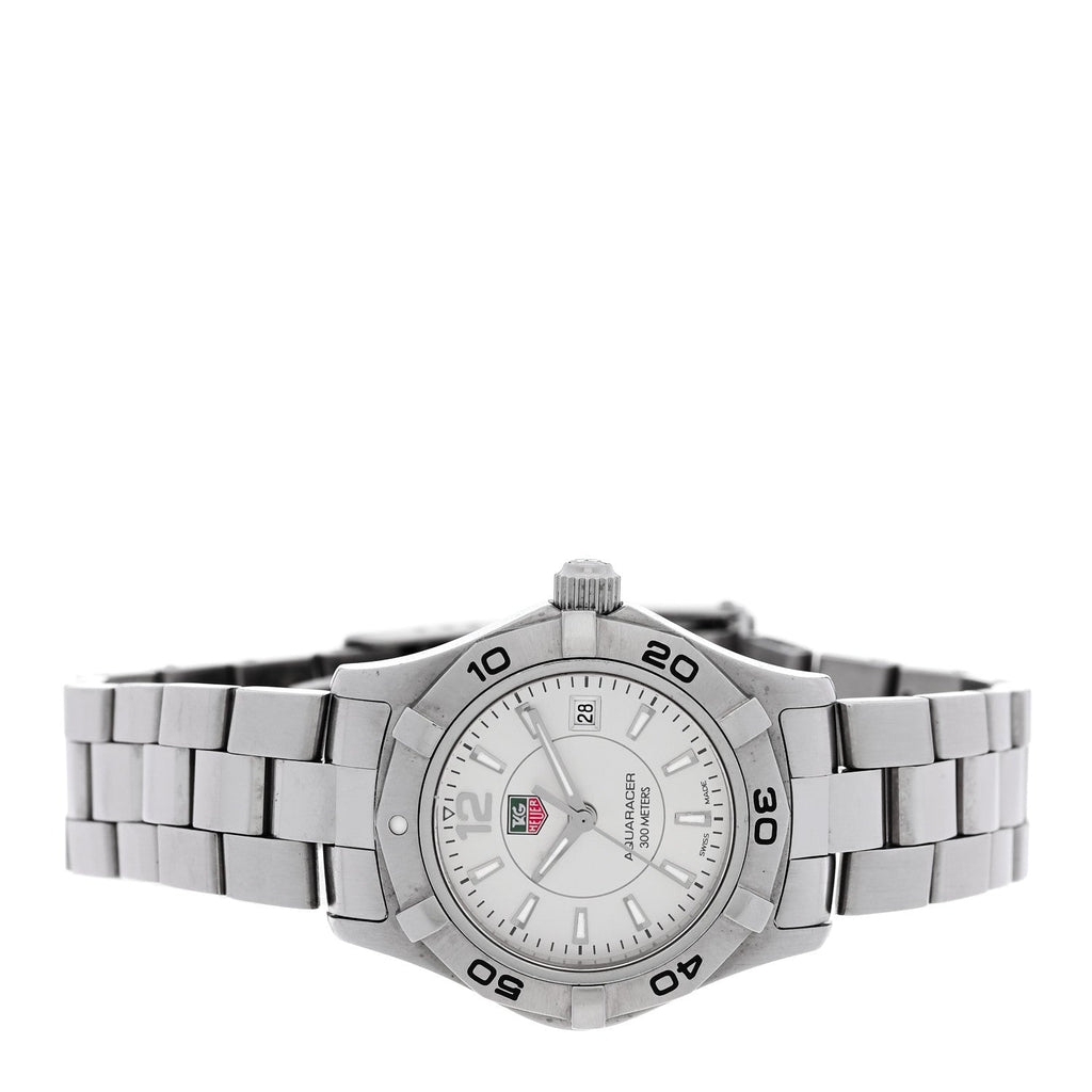 Stainless Steel 27mm Aquaracer 300M Quartz Watch Silver WAF1412