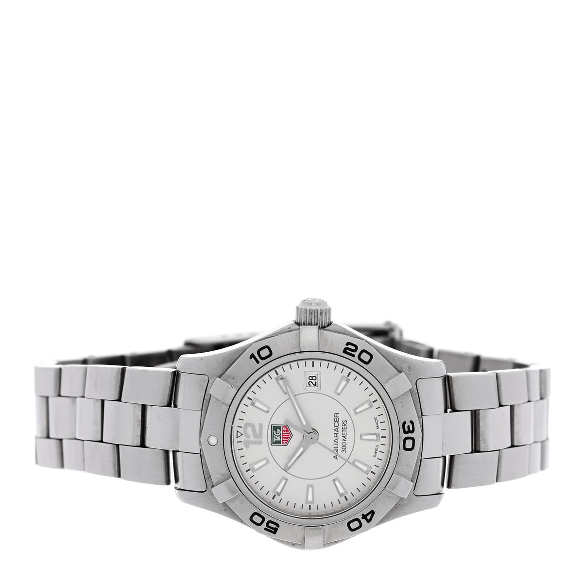 Stainless Steel 27mm Aquaracer 300M Quartz Watch Silver WAF1412