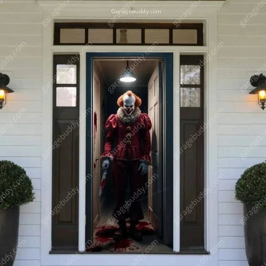 Doorway Clown | Halloween Front Door Cover