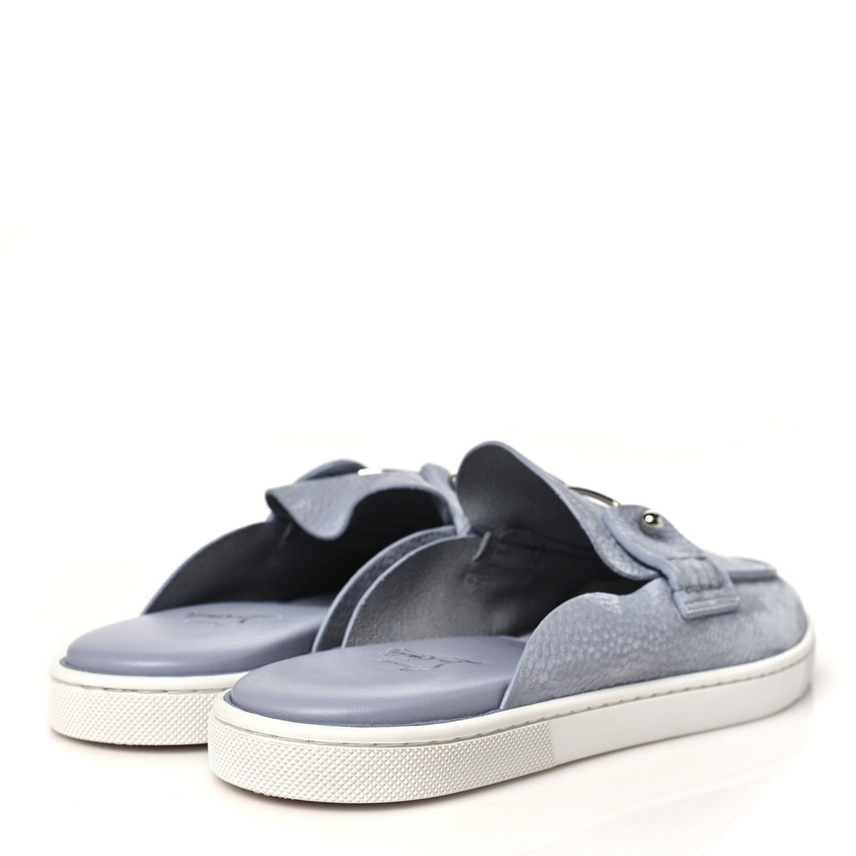 Nubuck Chanme Donna Flat Boat Flats  40.5 Jumbo Grey