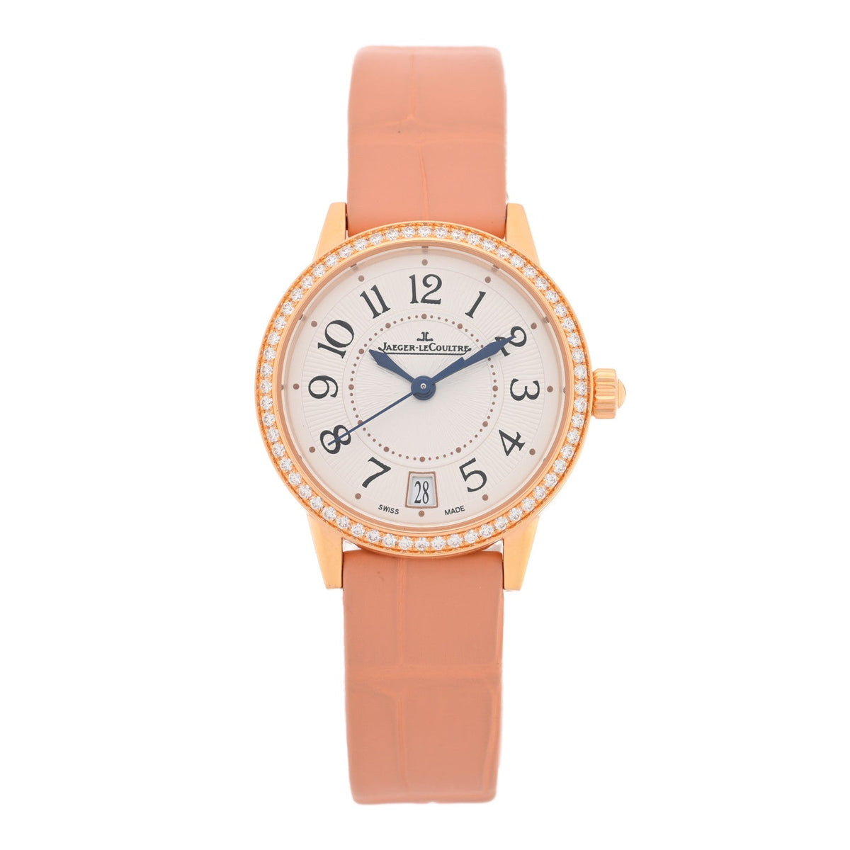 18K Red Gold Alligator Diamond Bezel 27.5mm Rendez-Vous Automatic Watch Silver Q3512520