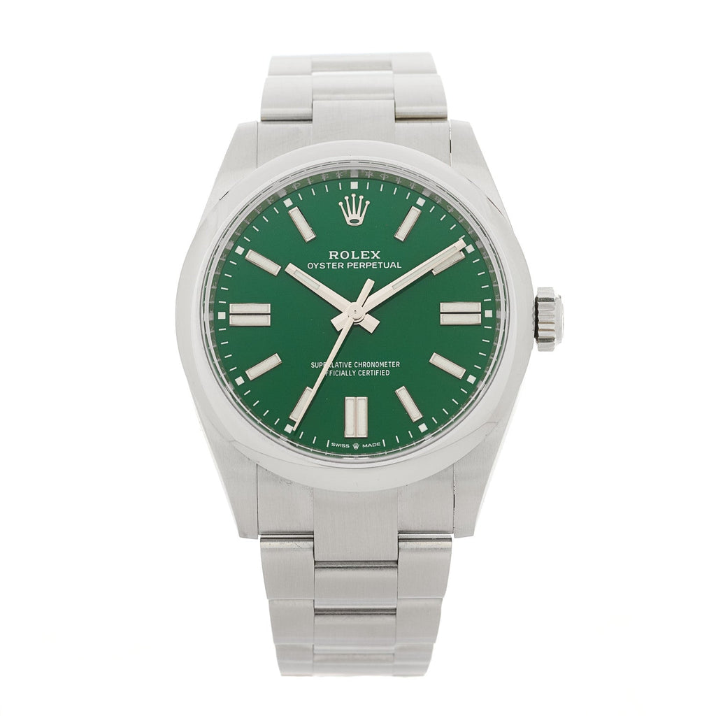 Stainless Steel 41mm Oyster Perpetual Watch Green 134300