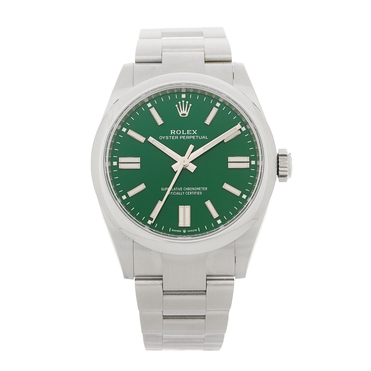 Stainless Steel 41mm Oyster Perpetual Watch Green 134300