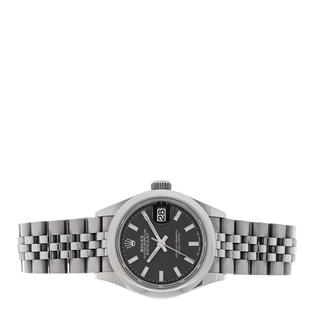 Stainless Steel 28mm Oyster Perpetual Datejust Watch Dark Grey 279160