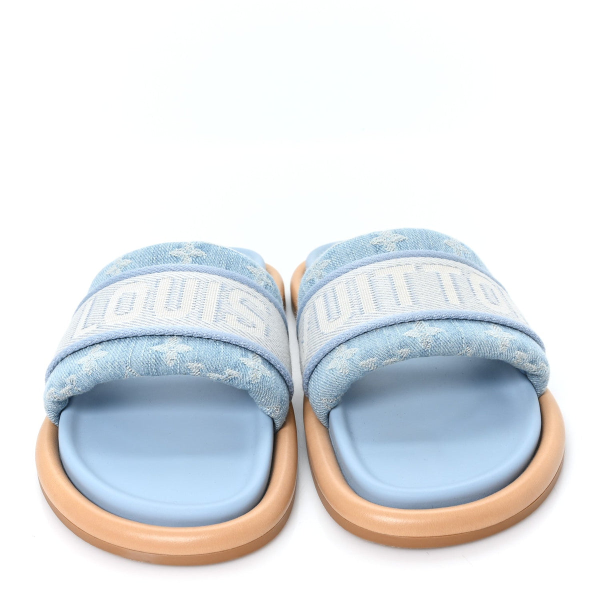 Monogram Denim LV Bliss Womens Comfort Mules 39 Turquoise