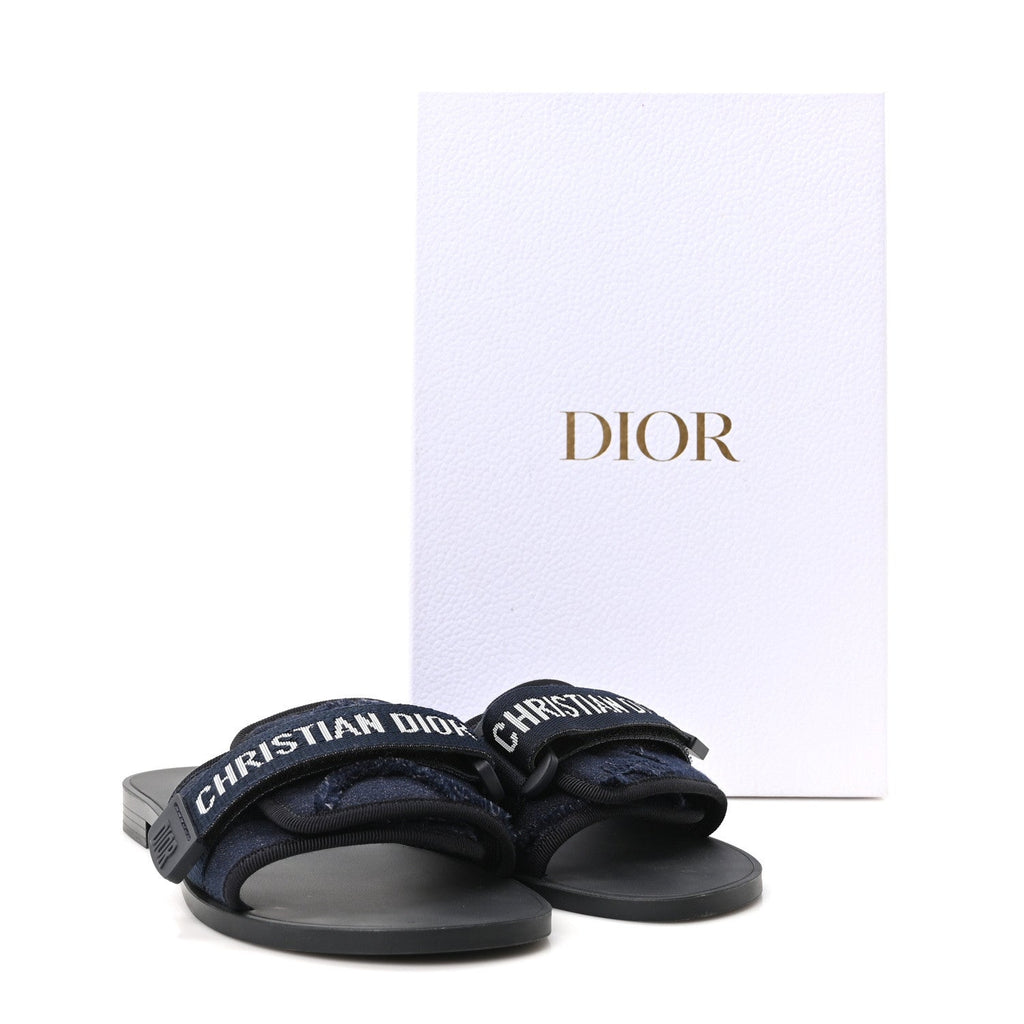 Technical Stretch Fabric Camouflage Dio(r)evolution Slide Sandals 38 Deep Blue