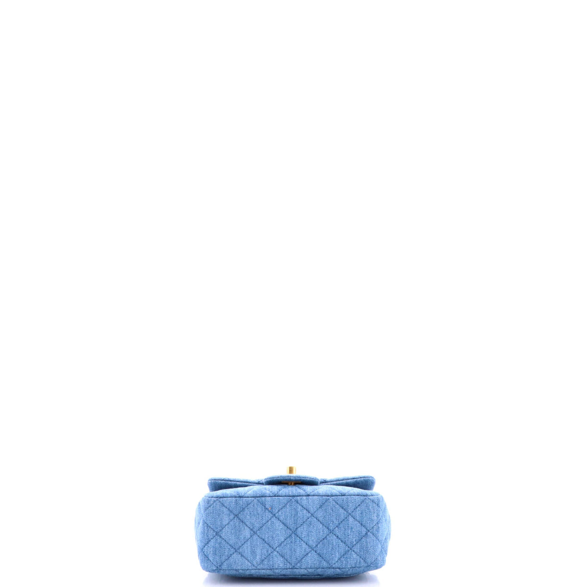 Pearl Crush Square Flap Bag Quilted Denim Mini