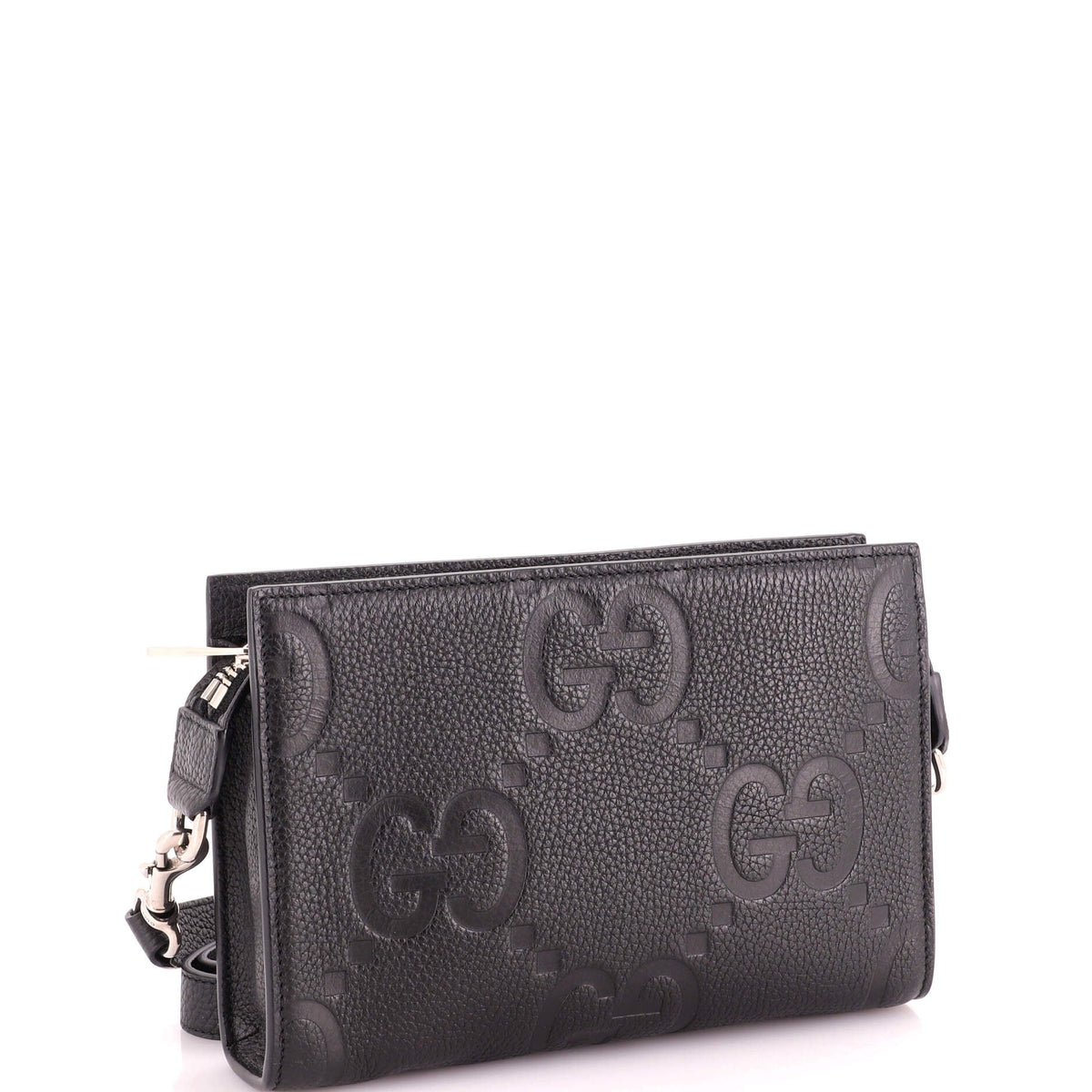 Zip Crossbody Bag Jumbo GG Embossed Leather