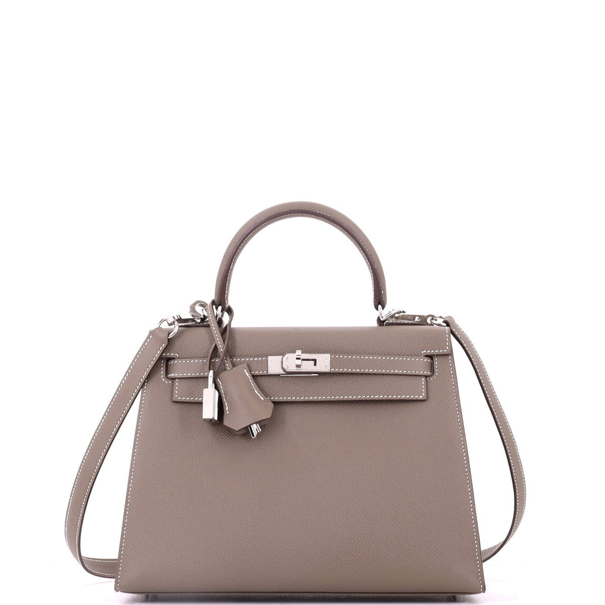 Kelly Handbag Etoupe Epsom with Palladium Hardware 25