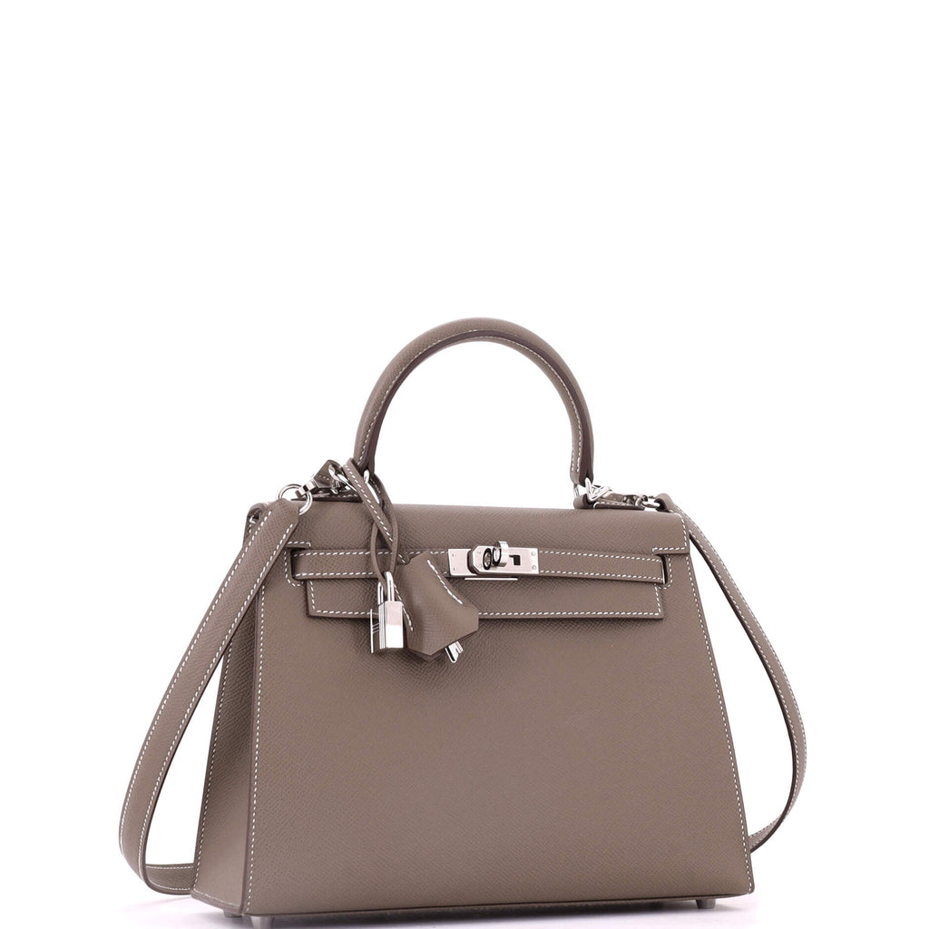 Kelly Handbag Etoupe Epsom with Palladium Hardware 25