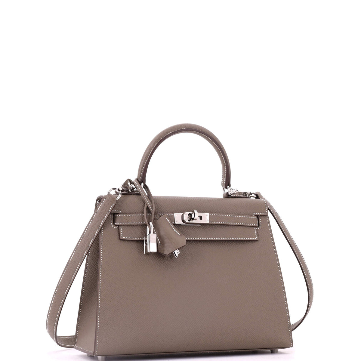 Kelly Handbag Etoupe Epsom with Palladium Hardware 25