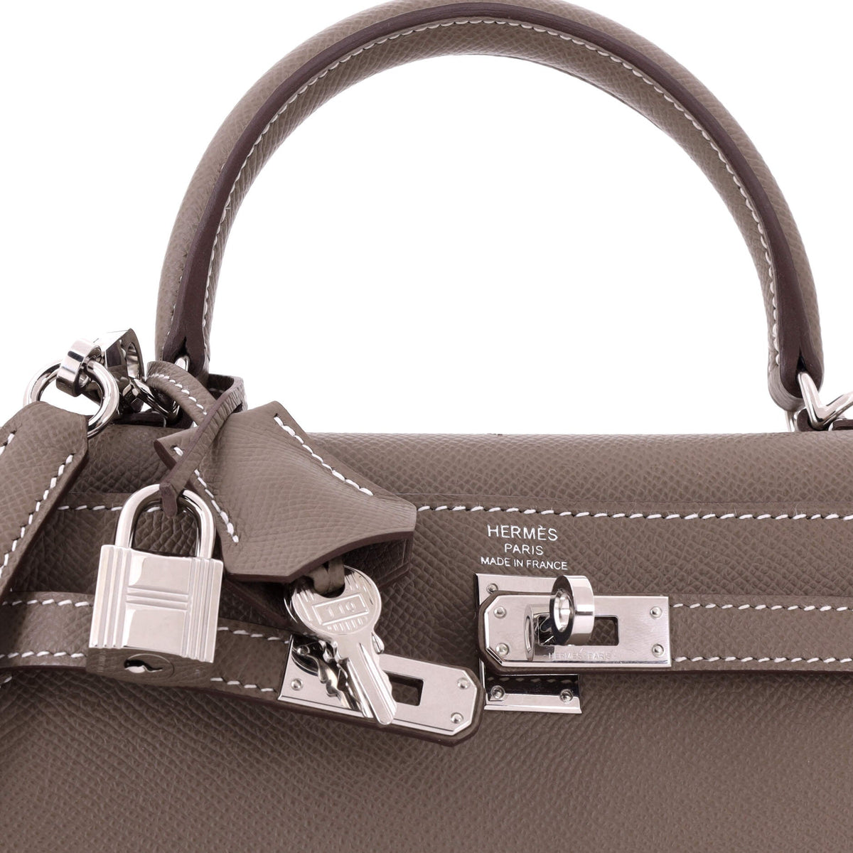 Kelly Handbag Etoupe Epsom with Palladium Hardware 25