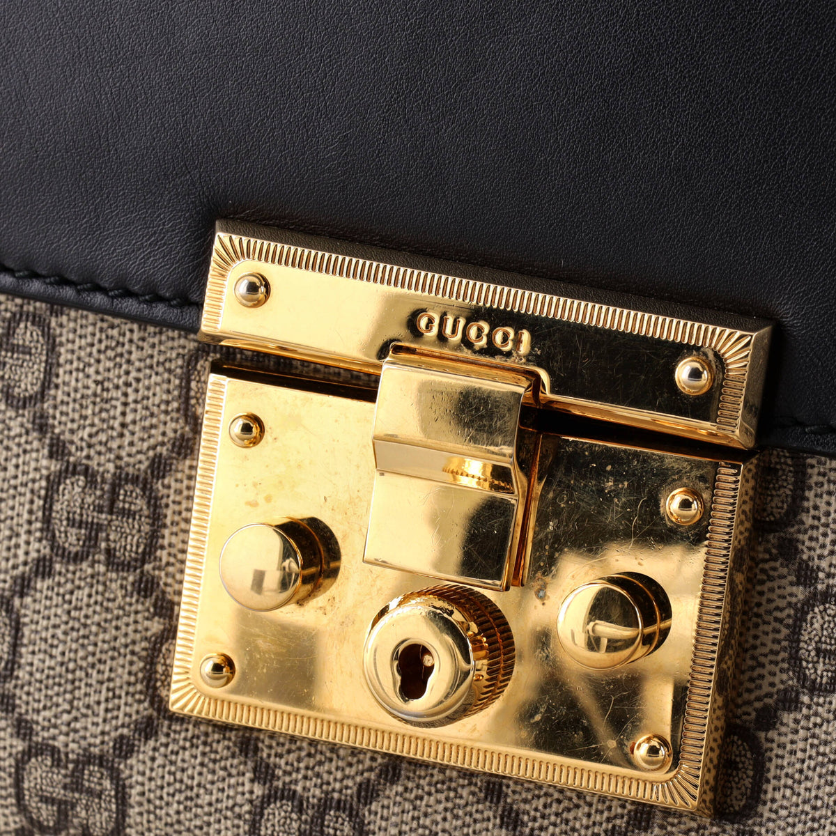 Padlock Shoulder Bag GG Coated Canvas and Leather Medium