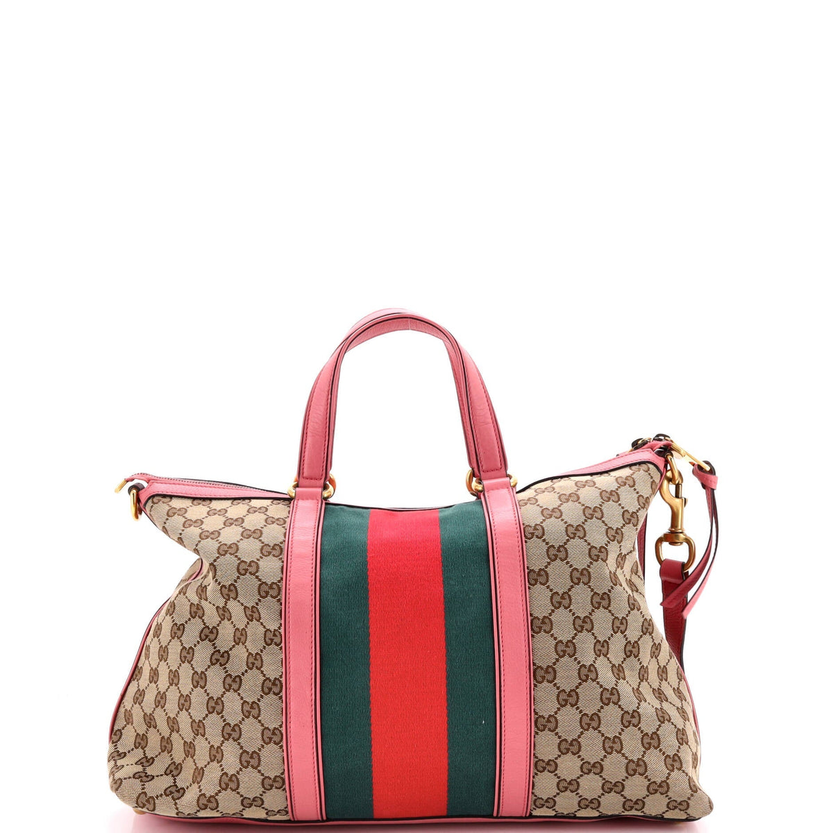 Rania Convertible Top Handle Bag Web GG Canvas Medium
