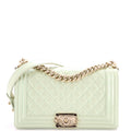 Boy Flap Bag Quilted Iridescent Glazed Calfskin Old Medium