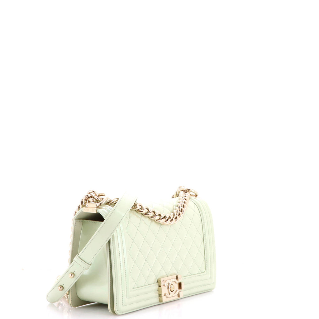 Boy Flap Bag Quilted Iridescent Glazed Calfskin Old Medium