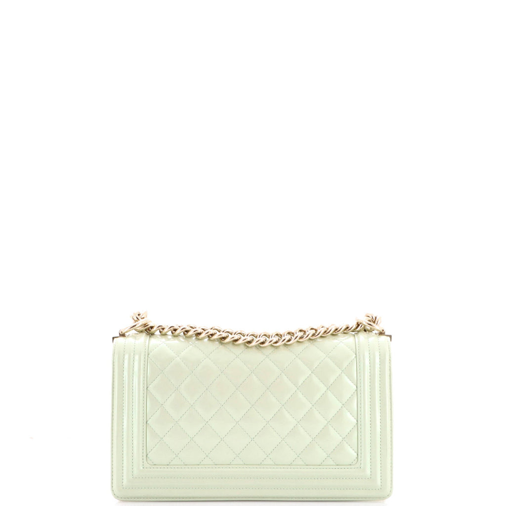 Boy Flap Bag Quilted Iridescent Glazed Calfskin Old Medium