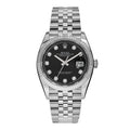 Stainless Steel 18K White Gold Diamond 36mm Oyster Perpetual Datejust Watch Black 126234