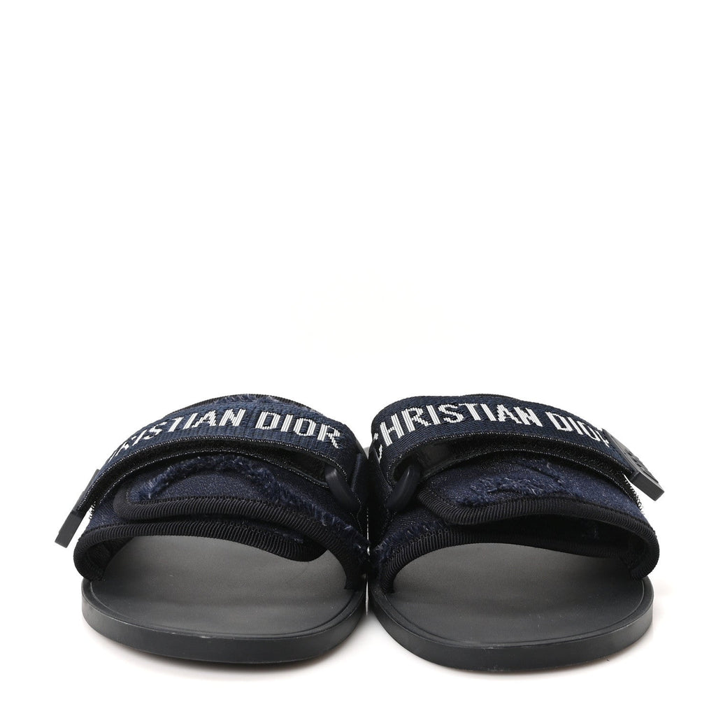 Technical Stretch Fabric Camouflage Dio(r)evolution Slide Sandals 38 Deep Blue