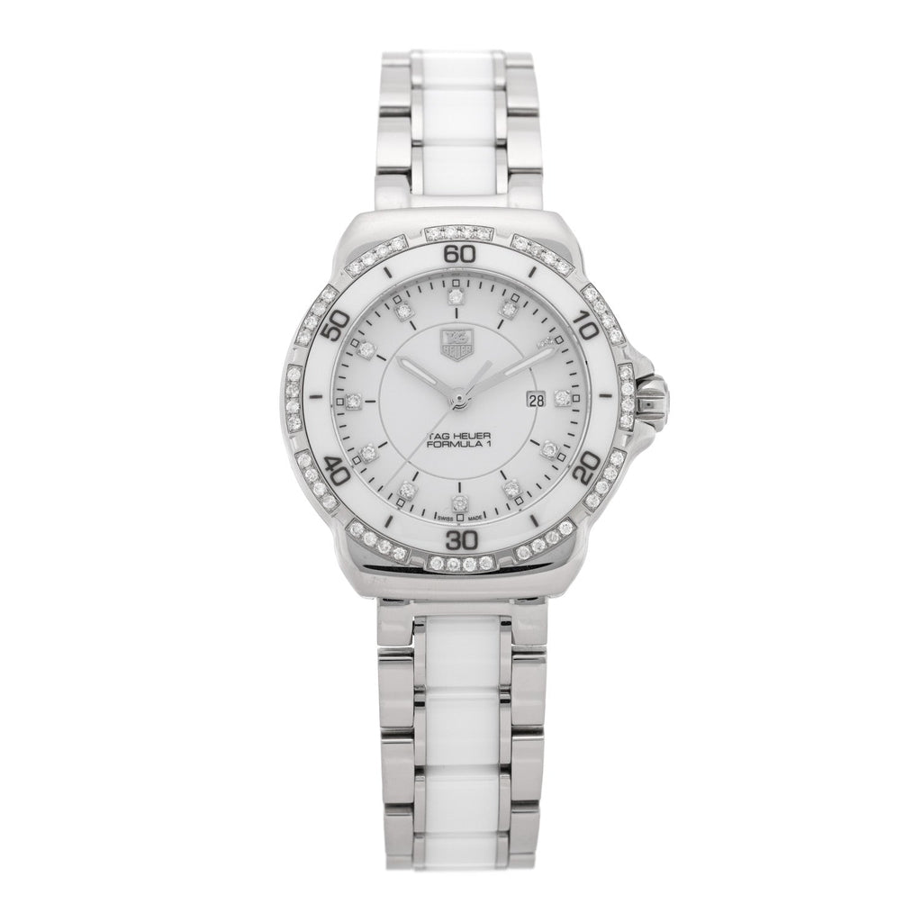 Stainless Steel Ceramic Diamond 32mm Formula 1 Quartz Watch White WAH1313