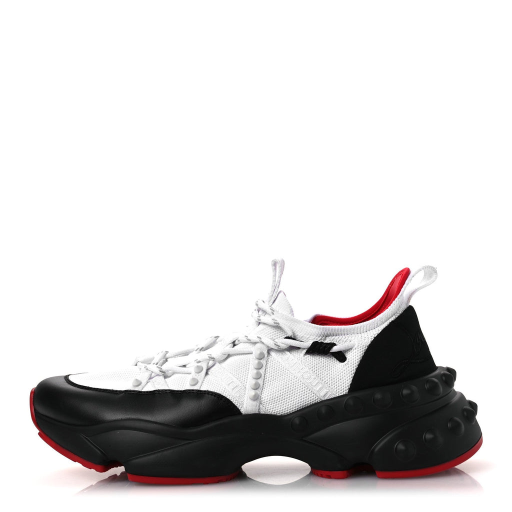 Calfskin Neoprene Mens Trailnrun Sneakers 43.5 Black White