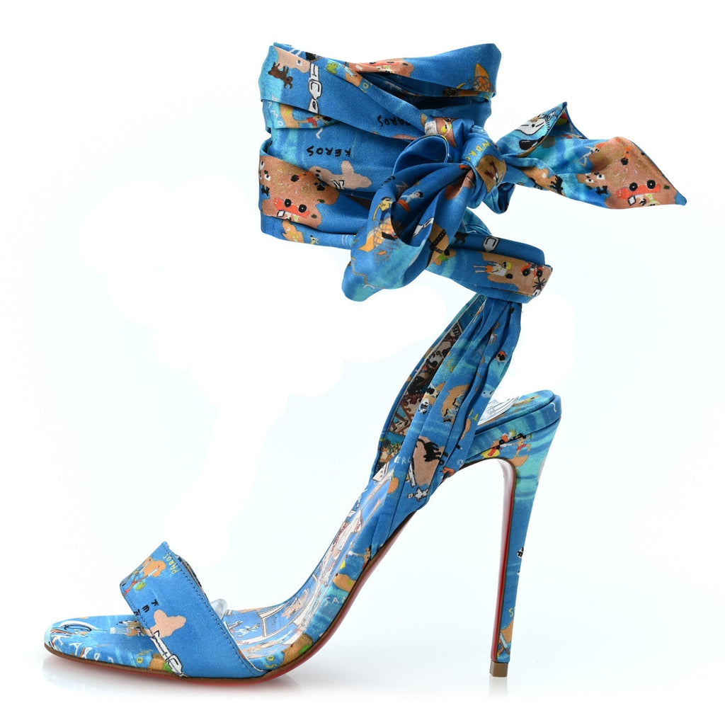 Crepe Satin Greekaba Du Desert 100 Sandal 35 Blue Multicolor