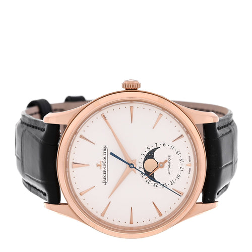 18K Rose Gold Alligator 39mm Master Ultra Thin Moon Automatic Watch Q1362511