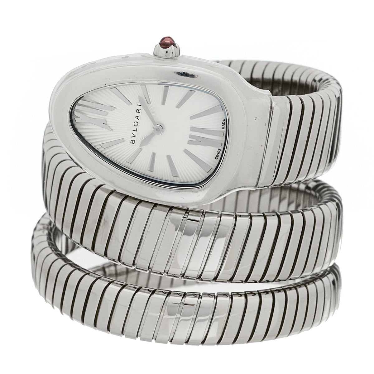 Stainless Steel 35mm Serpenti Tubogas Double Spiral Quartz Watch