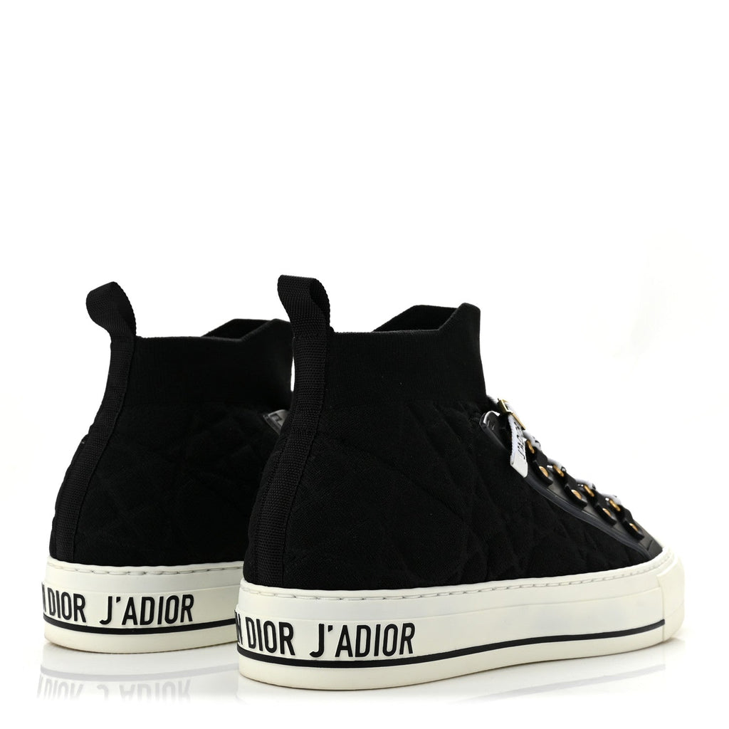 Technical Mesh Macrocannage Womens Walk'n Dior High Top Sneakers 38.5 Black