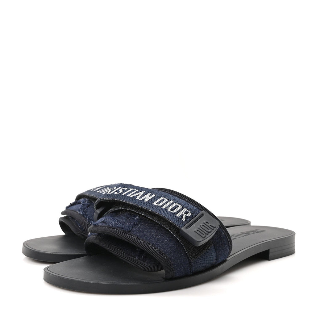 Technical Stretch Fabric Camouflage Dio(r)evolution Slide Sandals 38 Deep Blue