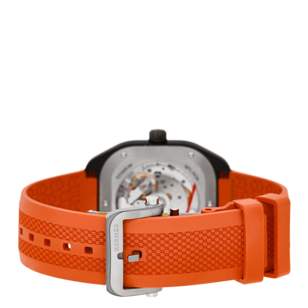 DLC Coated Titanium Rubber 39mm H08 Automatic Watch Orange