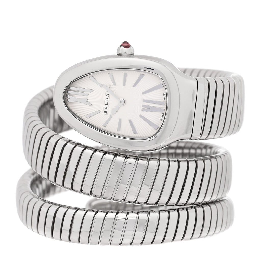 Stainless Steel 35mm Serpenti Tubogas Double Spiral Quartz Watch