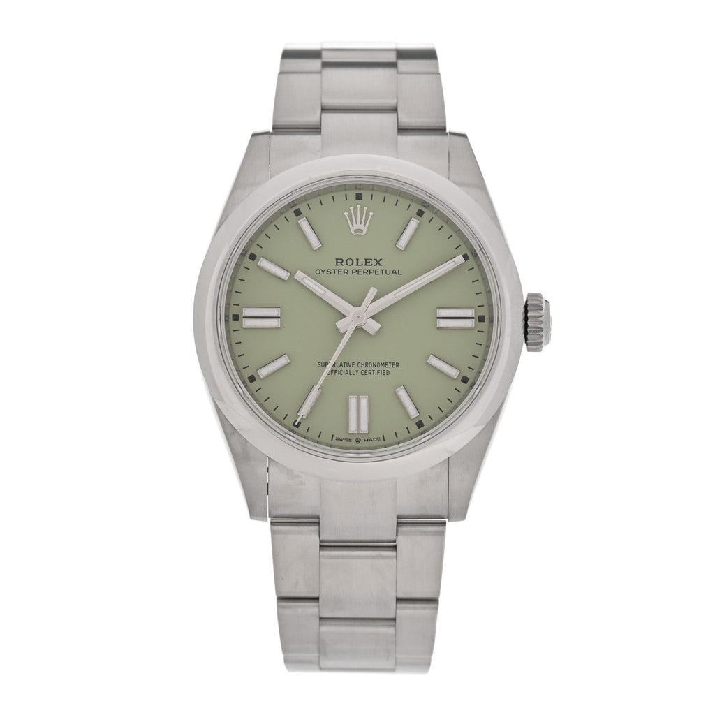 Stainless Steel 41mm Oyster Perpetual Watch Pistachio 134300