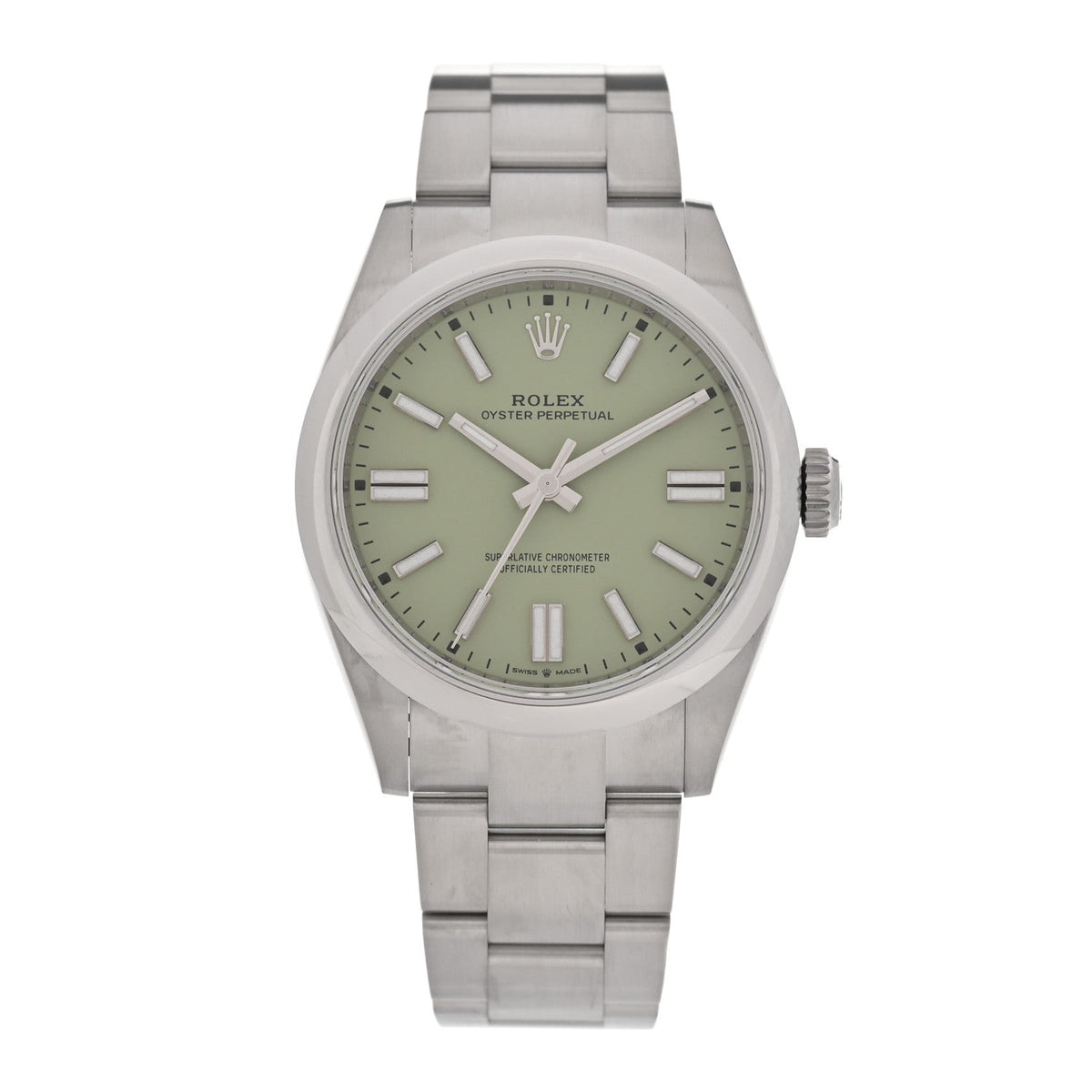Stainless Steel 41mm Oyster Perpetual Watch Pistachio 134300