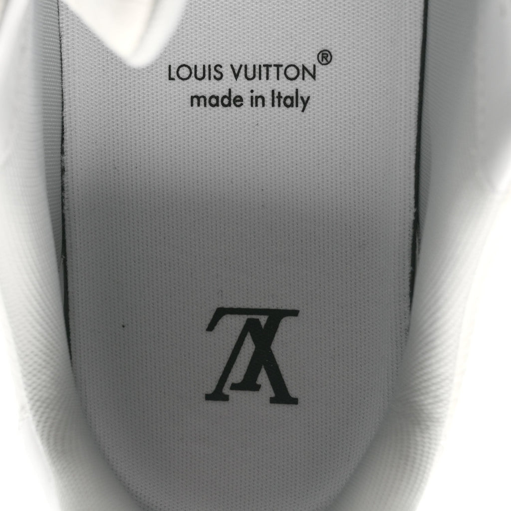 Calfskin Mens LV Trainer Sneakers 9 White