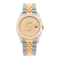 Stainless Steel 18K Yellow Gold Diamond 36mm Oyster Perpetual Datejust Watch Champagne 116233