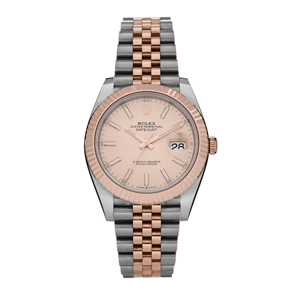 Stainless Steel 18K Everose Gold 41mm Oyster Perpetual Datejust Watch Sundust 126331
