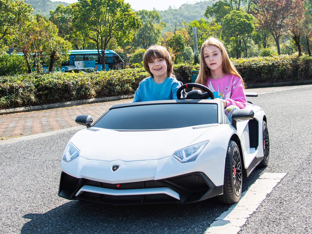 24V Lamborghini Aventador 2 Seater Ride on Car for Kids - White