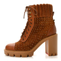 Calfskin Suede Cake Velvet Studded Dakita Lug 70 Boots 36 Foxy Antic Gold