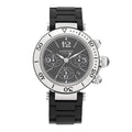 Stainless Steel Rubber 42mm Pasha Seatimer Date Chronograph Automatic Watch Black