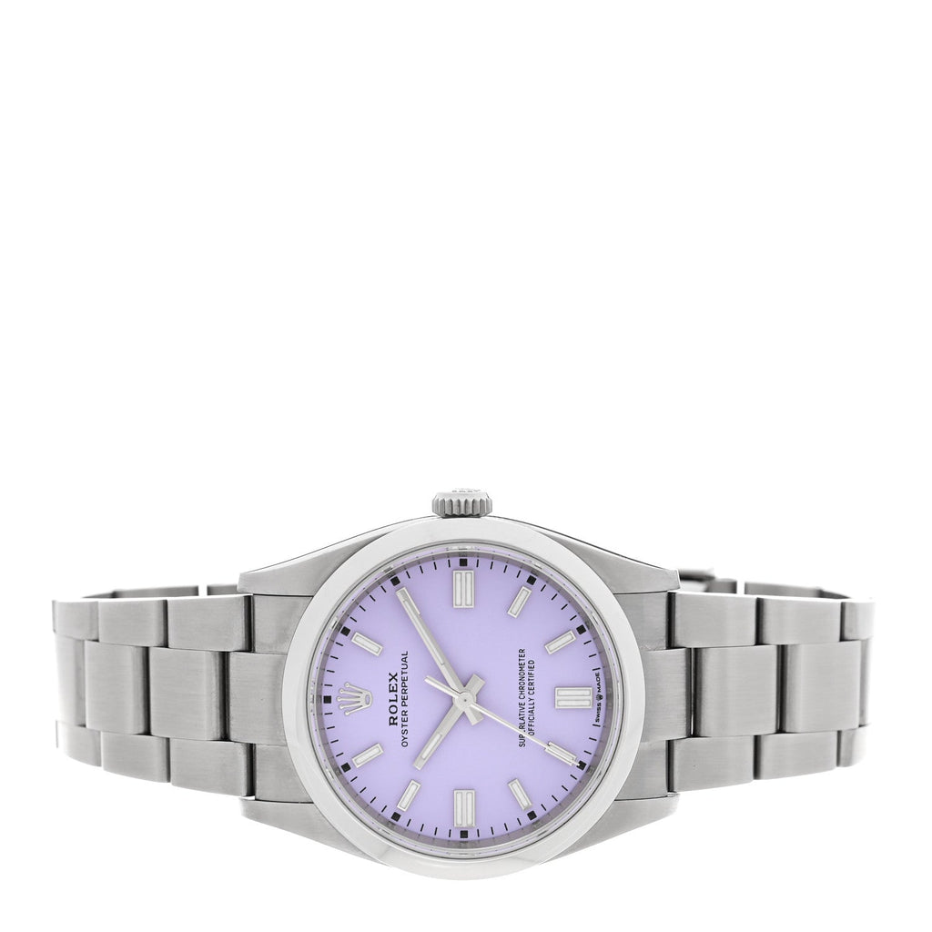 Stainless Steel 36mm Oyster Perpetual Watch Lavender 126000