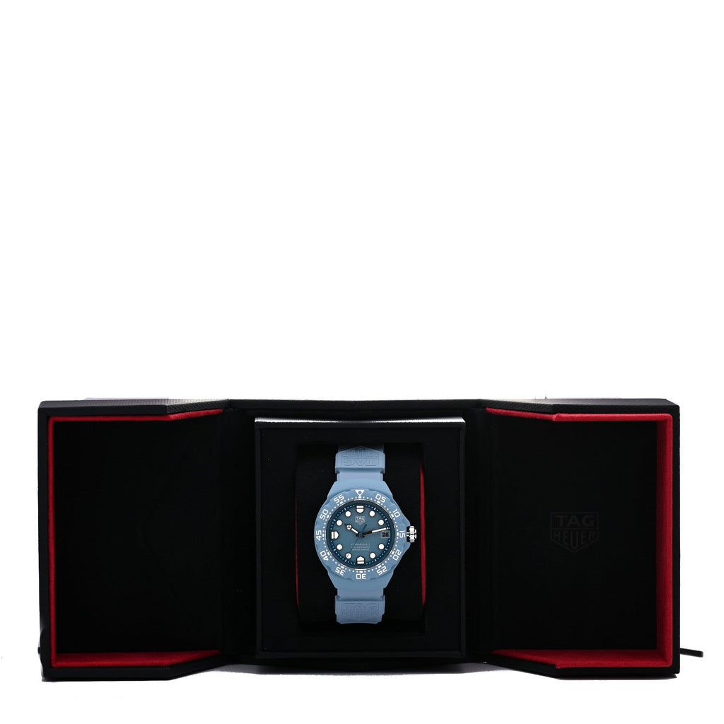 Polylight Stainless Steel Rubber 38mm Formula 1 Solargraph Quartz Watch Light Blue WBY1163