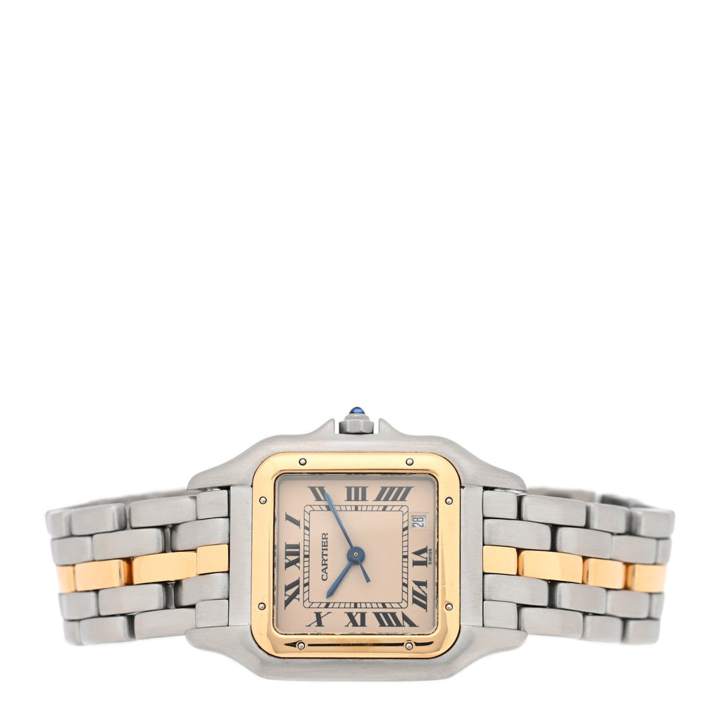 Stainless Steel 18K Yellow Gold 27mm Panthere Quartz Watch