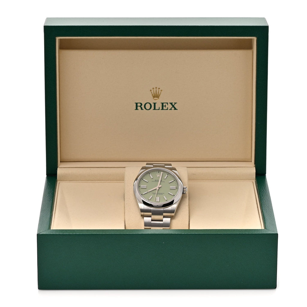Stainless Steel 41mm Oyster Perpetual Watch Pistachio 134300