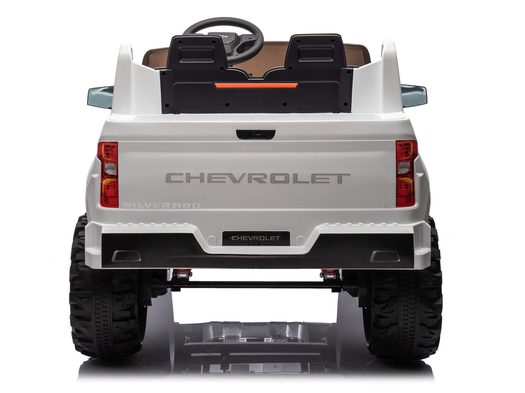 24V Chevrolet Silverado Ride on Truck for Kids with 2 Seats and Remote - White