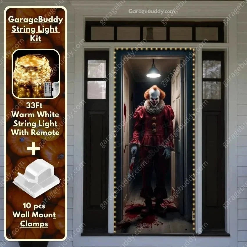 Doorway Clown | Halloween Front Door Cover