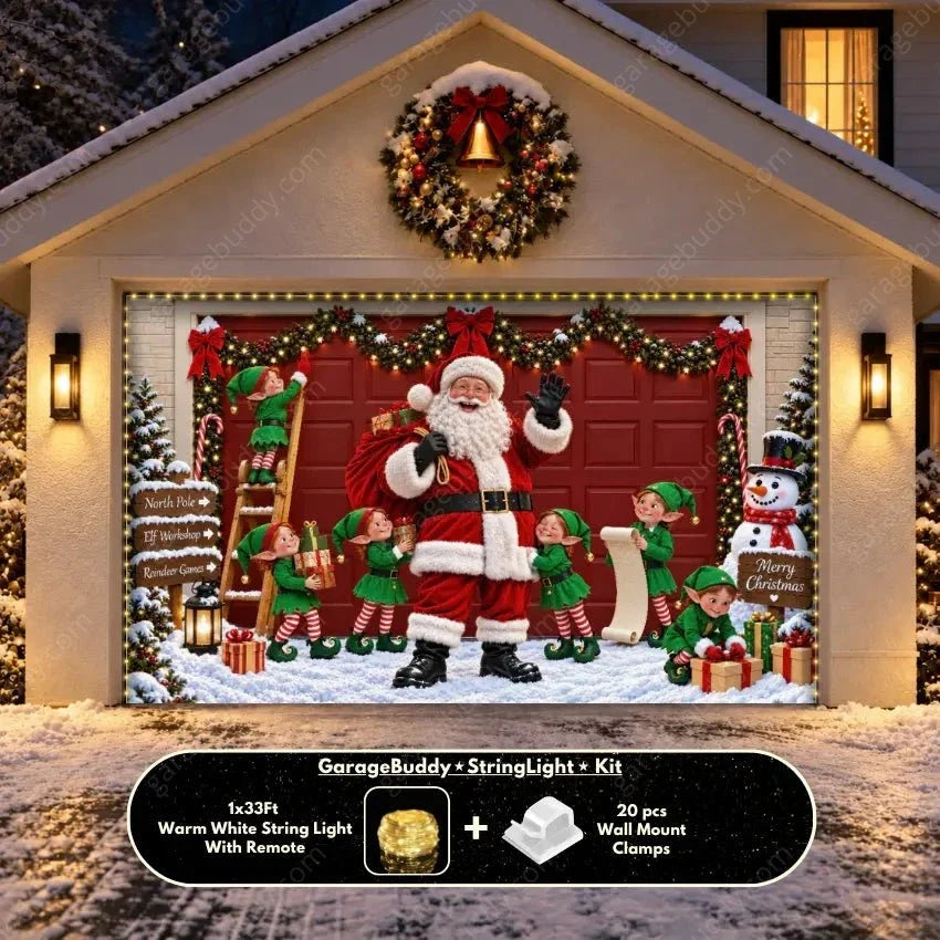 Santa's Crew | Christmas Garage Door Cover
