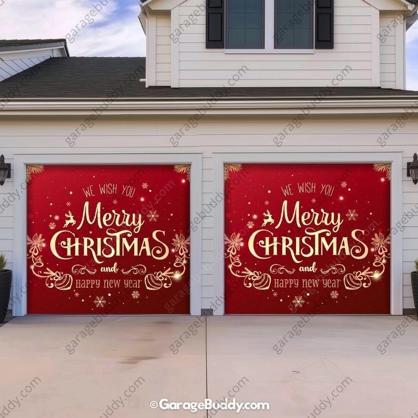 Merry Christmas B | Christmas Garage Door Cover