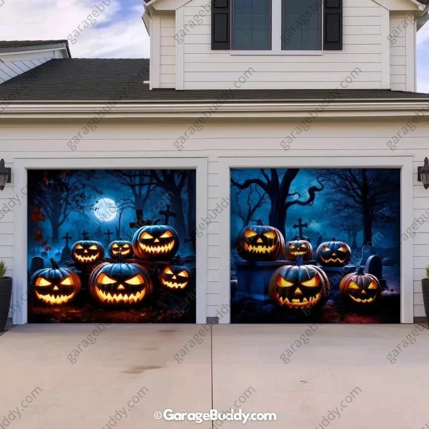 Cursed Pumpkins (Glow) | Halloween Garage Door Cover