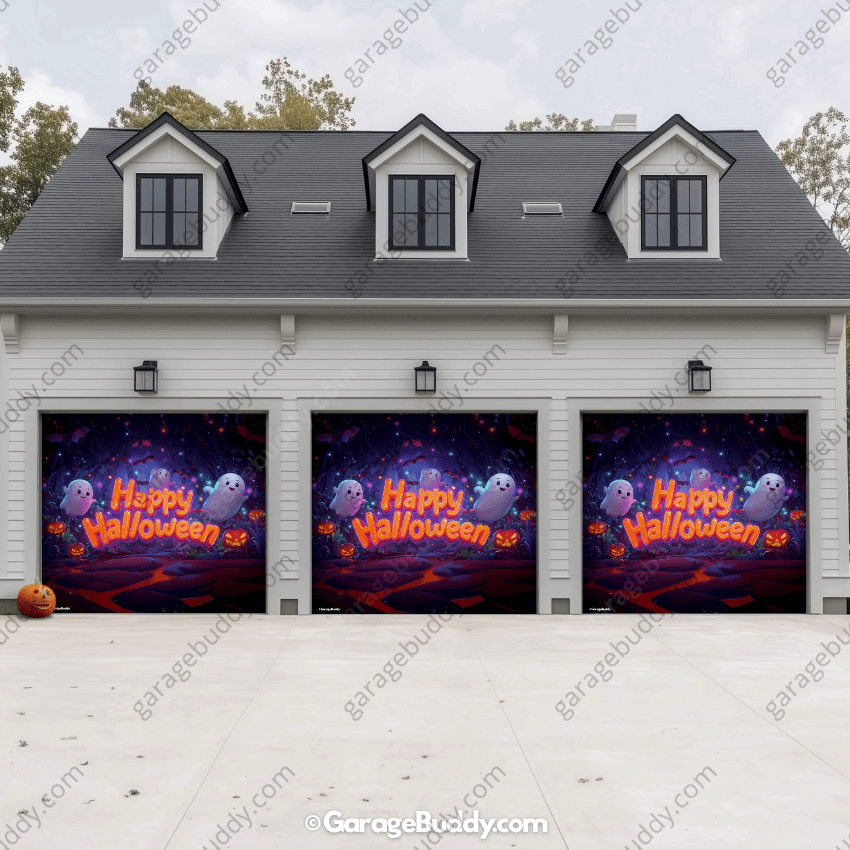 Ghost Party (Glow) | Halloween Garage Door Cover